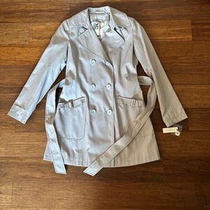 NWT Via Spiga women’s gray double breasted trench coat XS